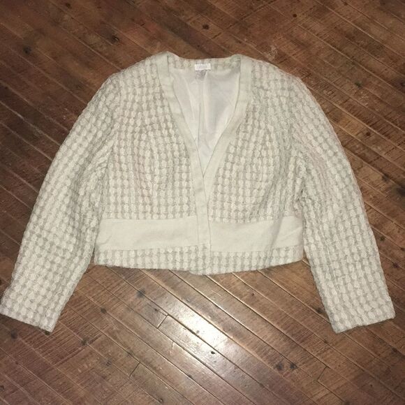 Chico’s 2 silver thread open front shimmery blazer - Picture 1 of 4